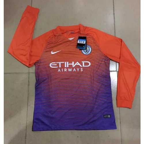 Manchester City 2016/17 Long Sleeve Third Soccer Jersey